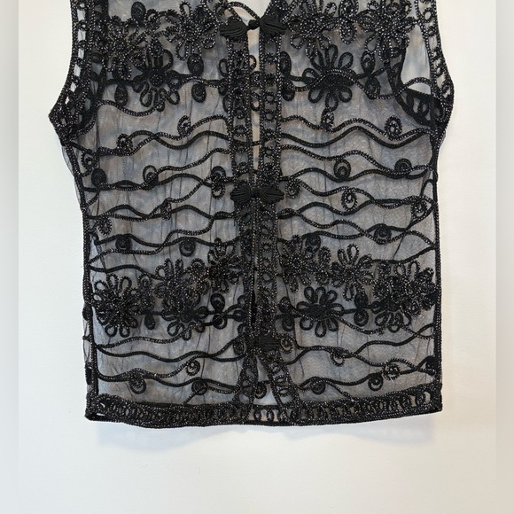 Valenti sheer embroidered vest , sz : medium - Picture 5 of 7